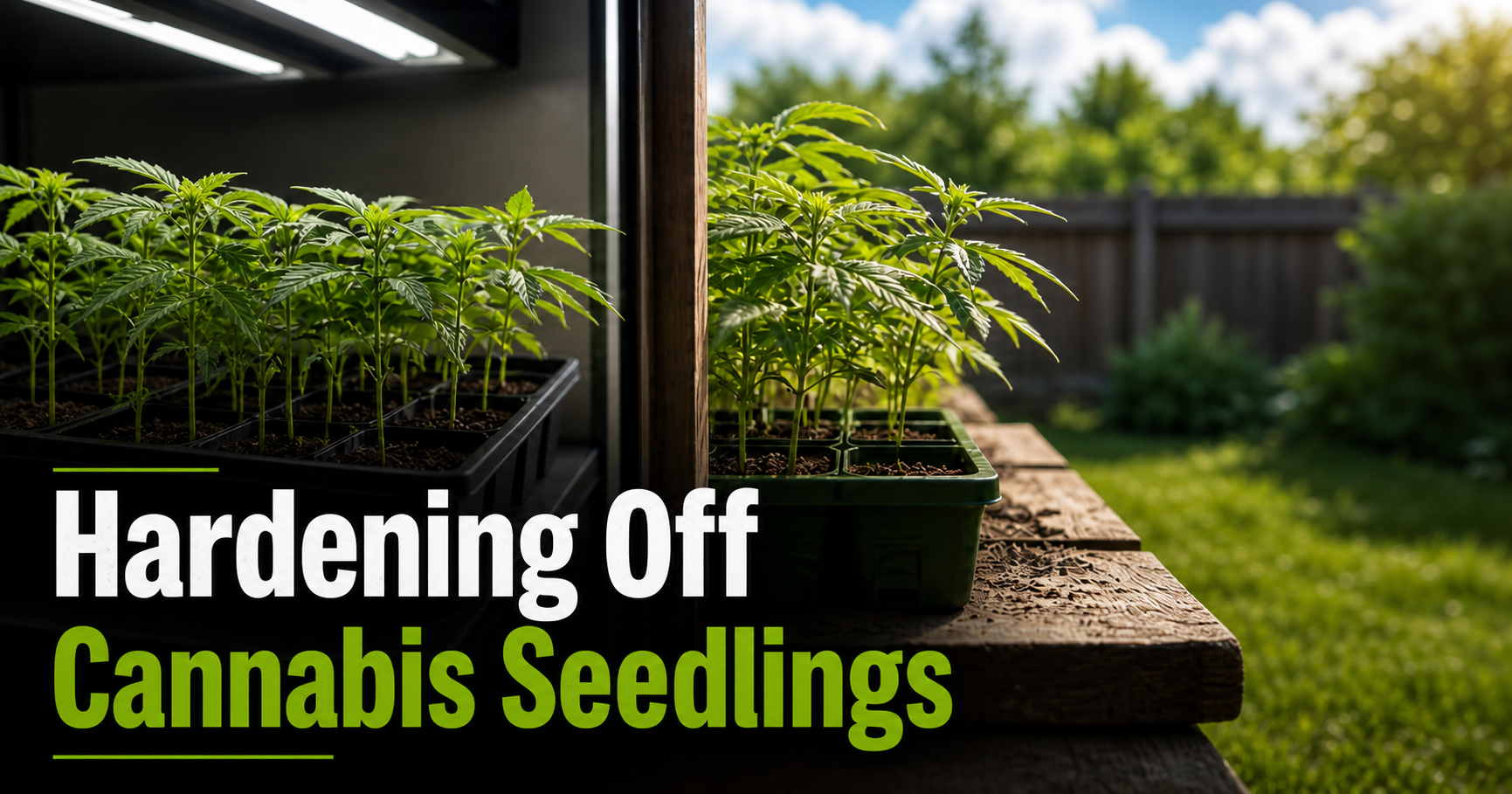 What are the best practices for hardening off cannabis seedlings?