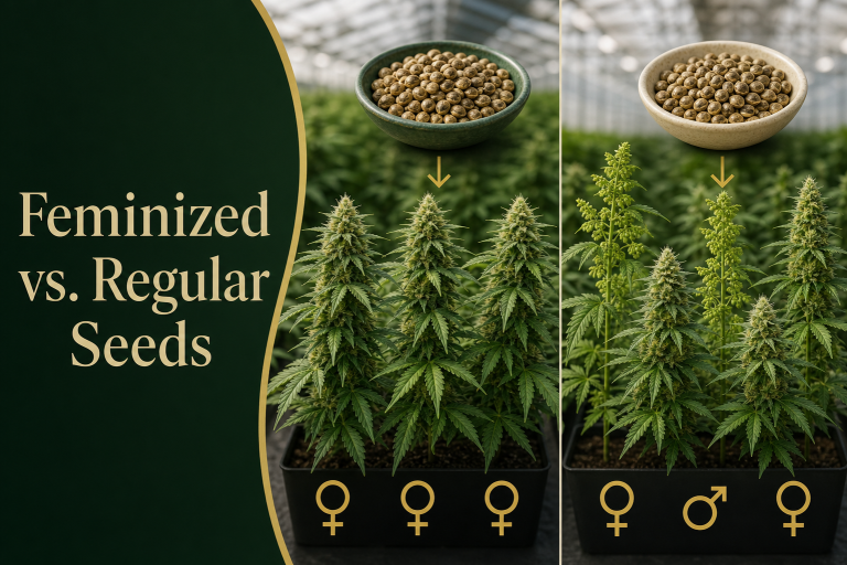 What are the benefits and drawbacks of feminized vs. regular cannabis seeds?