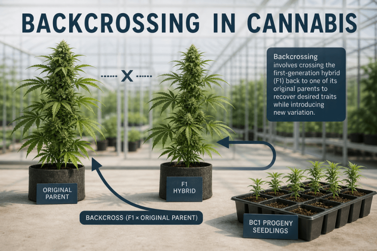 What is backcrossing in cannabis breeding?