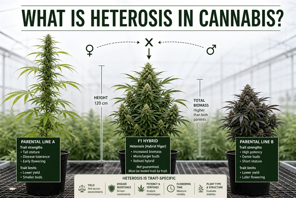 What is heterosis in cannabis breeding?
