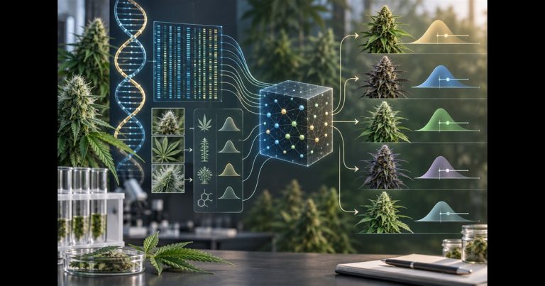 What is a genomic estimated breeding value in cannabis?